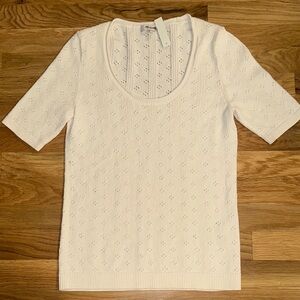 NWT Madewell Women’s Eyelet Short Sleeve Sweater Top sz XS